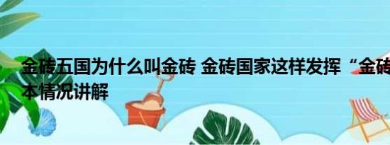 金砖五国为什么叫金砖 金砖国家这样发挥“金砖力量” 基本情况讲解