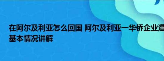 在阿尔及利亚怎么回国 阿尔及利亚一华侨企业遭恶性抢劫 基本情况讲解