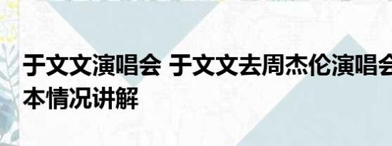 于文文演唱会 于文文去周杰伦演唱会点歌 基本情况讲解