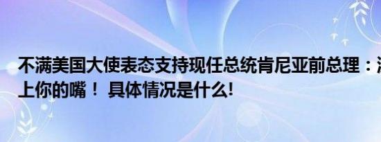 不满美国大使表态支持现任总统肯尼亚前总理：流氓大使闭上你的嘴！ 具体情况是什么!