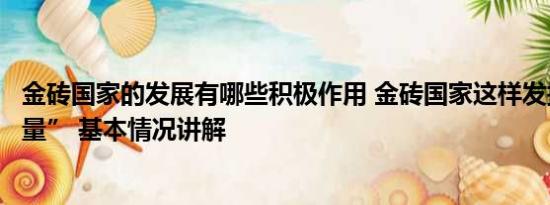 金砖国家的发展有哪些积极作用 金砖国家这样发挥“金砖力量” 基本情况讲解