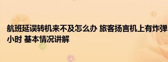 航班延误转机来不及怎么办 旅客扬言机上有炸弹 航班延误3小时 基本情况讲解