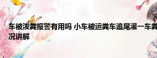 车被泼粪报警有用吗 小车被运粪车追尾灌一车粪便 基本情况讲解