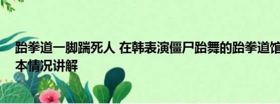 跆拳道一脚踹死人 在韩表演僵尸跆舞的跆拳道馆被处罚 基本情况讲解