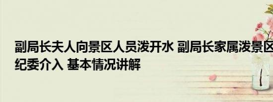 副局长夫人向景区人员泼开水 副局长家属泼景区员工热水 纪委介入 基本情况讲解