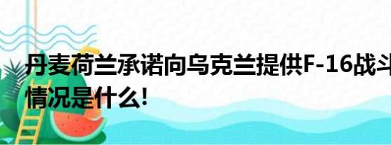 丹麦荷兰承诺向乌克兰提供F-16战斗机 具体情况是什么!