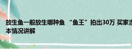 放生鱼一般放生哪种鱼 “鱼王”拍出30万 买家当场放生 基本情况讲解