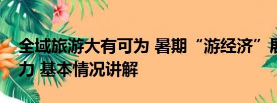 全域旅游大有可为 暑期“游经济”展现新活力 基本情况讲解