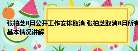 张柏芝8月公开工作安排取消 张柏芝取消8月所有工作安排 基本情况讲解