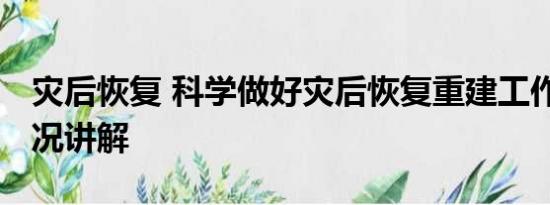 灾后恢复 科学做好灾后恢复重建工作 基本情况讲解