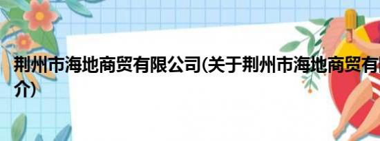 荆州市海地商贸有限公司(关于荆州市海地商贸有限公司的简介)