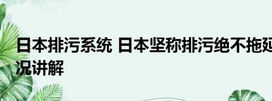 日本排污系统 日本坚称排污绝不拖延 基本情况讲解