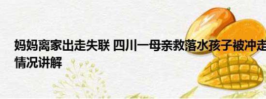 妈妈离家出走失联 四川一母亲救落水孩子被冲走失联 基本情况讲解