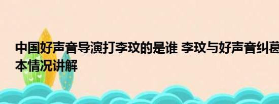 中国好声音导演打李玟的是谁 李玟与好声音纠葛时间线 基本情况讲解