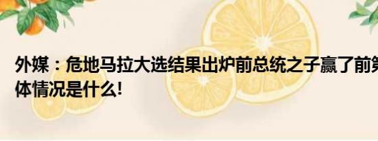 外媒：危地马拉大选结果出炉前总统之子赢了前第一夫人 具体情况是什么!