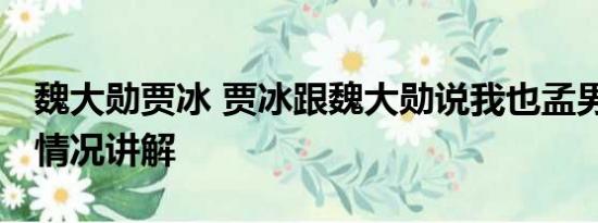 魏大勋贾冰 贾冰跟魏大勋说我也孟男了 基本情况讲解