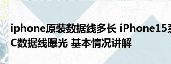 iphone原装数据线多长 iPhone15系列USBC数据线曝光 基本情况讲解