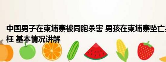 中国男子在柬埔寨被同胞杀害 男孩在柬埔寨坠亡身上刻着冤枉 基本情况讲解