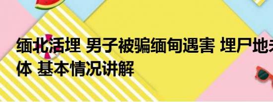 缅北活埋 男子被骗缅甸遇害 埋尸地未找到尸体 基本情况讲解