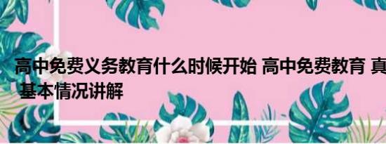 高中免费义务教育什么时候开始 高中免费教育 真的要来了？ 基本情况讲解