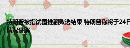 特朗普被指试图推翻败选结果 特朗普称将于24日自首 基本情况讲解