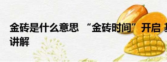 金砖是什么意思 “金砖时间”开启 基本情况讲解