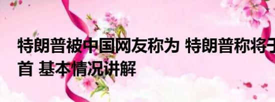 特朗普被中国网友称为 特朗普称将于24日自首 基本情况讲解