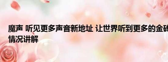 魔声 听见更多声音新地址 让世界听到更多的金砖声音 基本情况讲解