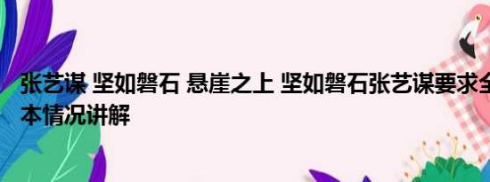 张艺谋 坚如磐石 悬崖之上 坚如磐石张艺谋要求全员素颜 基本情况讲解