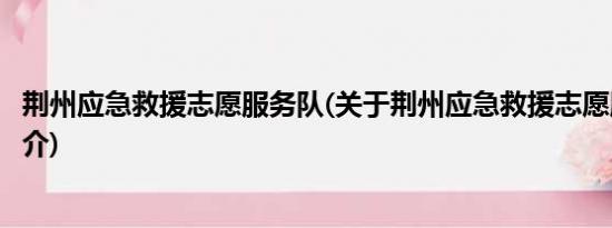 荆州应急救援志愿服务队(关于荆州应急救援志愿服务队的简介)