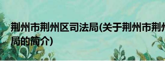 荆州市荆州区司法局(关于荆州市荆州区司法局的简介)