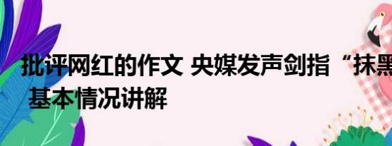 批评网红的作文 央媒发声剑指“抹黑小作文” 基本情况讲解