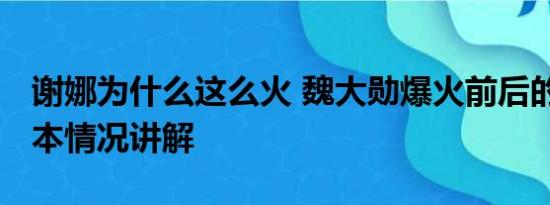 谢娜为什么这么火 魏大勋爆火前后的站位 基本情况讲解