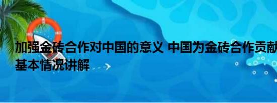 加强金砖合作对中国的意义 中国为金砖合作贡献重要力量 基本情况讲解