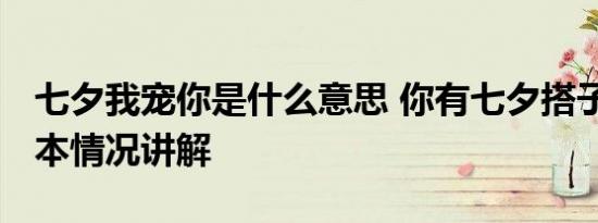 七夕我宠你是什么意思 你有七夕搭子了吗 基本情况讲解