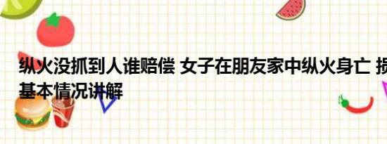 纵火没抓到人谁赔偿 女子在朋友家中纵火身亡 损失谁来赔 基本情况讲解