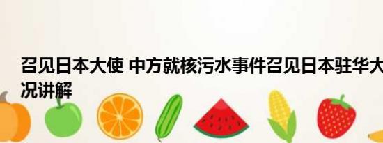 召见日本大使 中方就核污水事件召见日本驻华大使 基本情况讲解