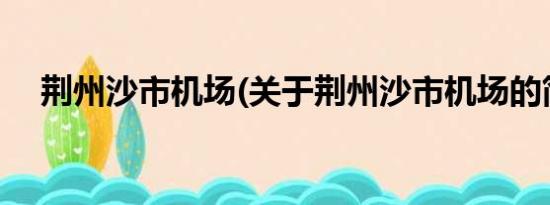 荆州沙市机场(关于荆州沙市机场的简介)