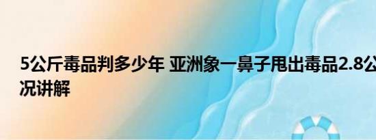 5公斤毒品判多少年 亚洲象一鼻子甩出毒品2.8公斤 基本情况讲解