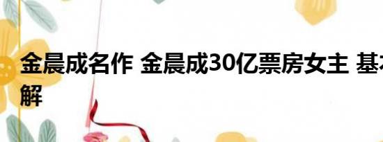 金晨成名作 金晨成30亿票房女主 基本情况讲解