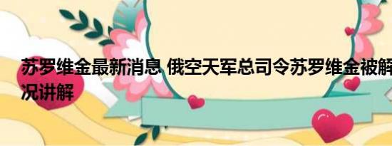 苏罗维金最新消息 俄空天军总司令苏罗维金被解职 基本情况讲解