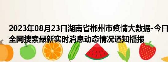 2023年08月23日湖南省郴州市疫情大数据-今日/今天疫情全网搜索最新实时消息动态情况通知播报