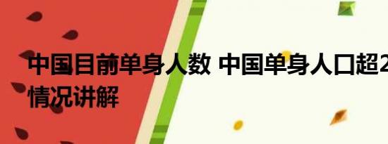 中国目前单身人数 中国单身人口超2亿 基本情况讲解