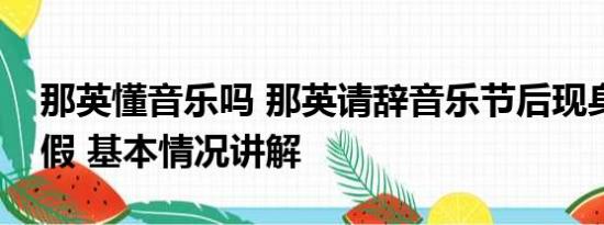 那英懂音乐吗 那英请辞音乐节后现身泰国度假 基本情况讲解