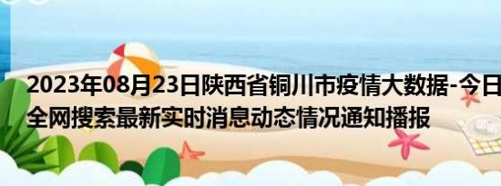 2023年08月23日陕西省铜川市疫情大数据-今日/今天疫情全网搜索最新实时消息动态情况通知播报