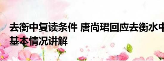 去衡中复读条件 唐尚珺回应去衡水中学复读 基本情况讲解