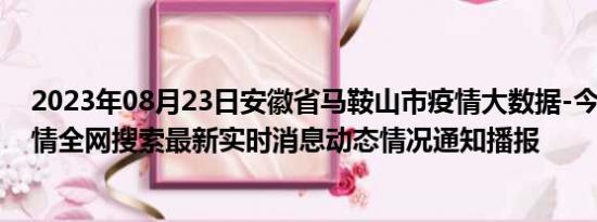 2023年08月23日安徽省马鞍山市疫情大数据-今日/今天疫情全网搜索最新实时消息动态情况通知播报