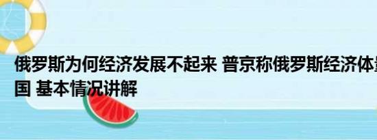 俄罗斯为何经济发展不起来 普京称俄罗斯经济体量已超越德国 基本情况讲解