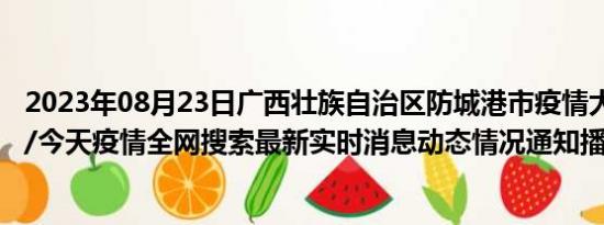 2023年08月23日广西壮族自治区防城港市疫情大数据-今日/今天疫情全网搜索最新实时消息动态情况通知播报