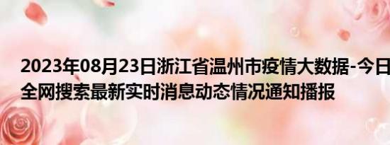 2023年08月23日浙江省温州市疫情大数据-今日/今天疫情全网搜索最新实时消息动态情况通知播报